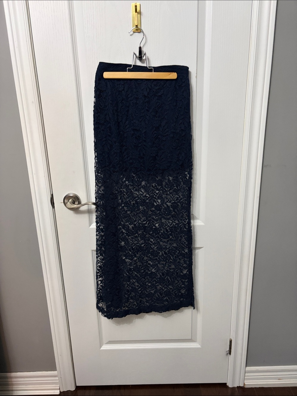 Abercrombie & Fitch Lace Maxi Skirt - Navy